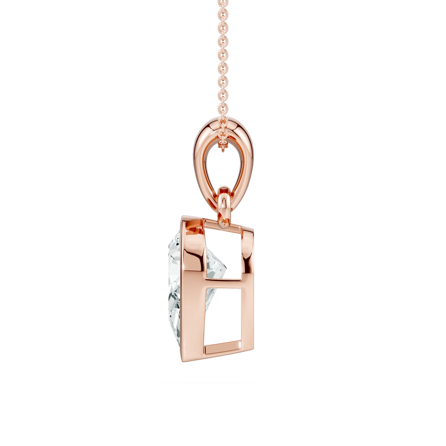 Inverted Pear Moissanite Pendant