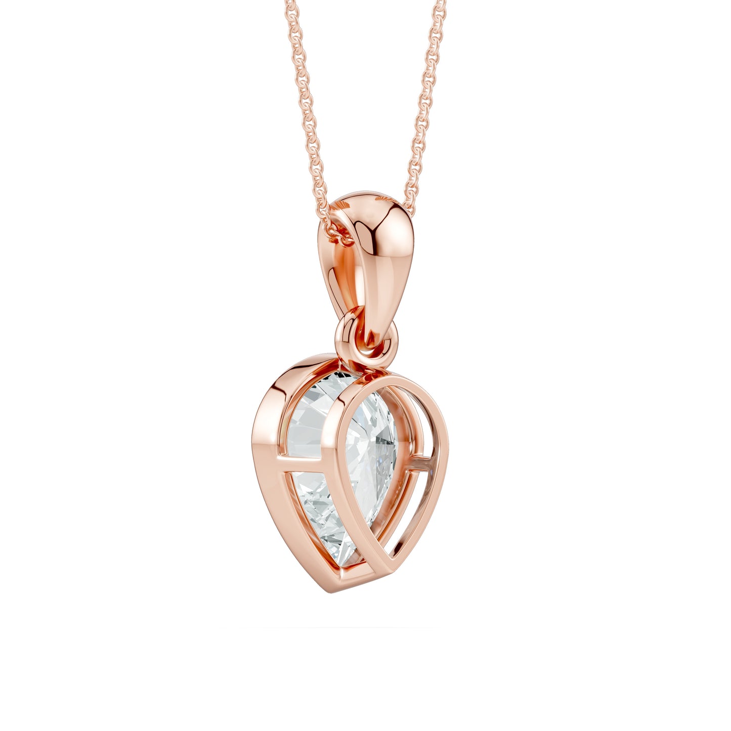 Inverted Pear Moissanite Pendant