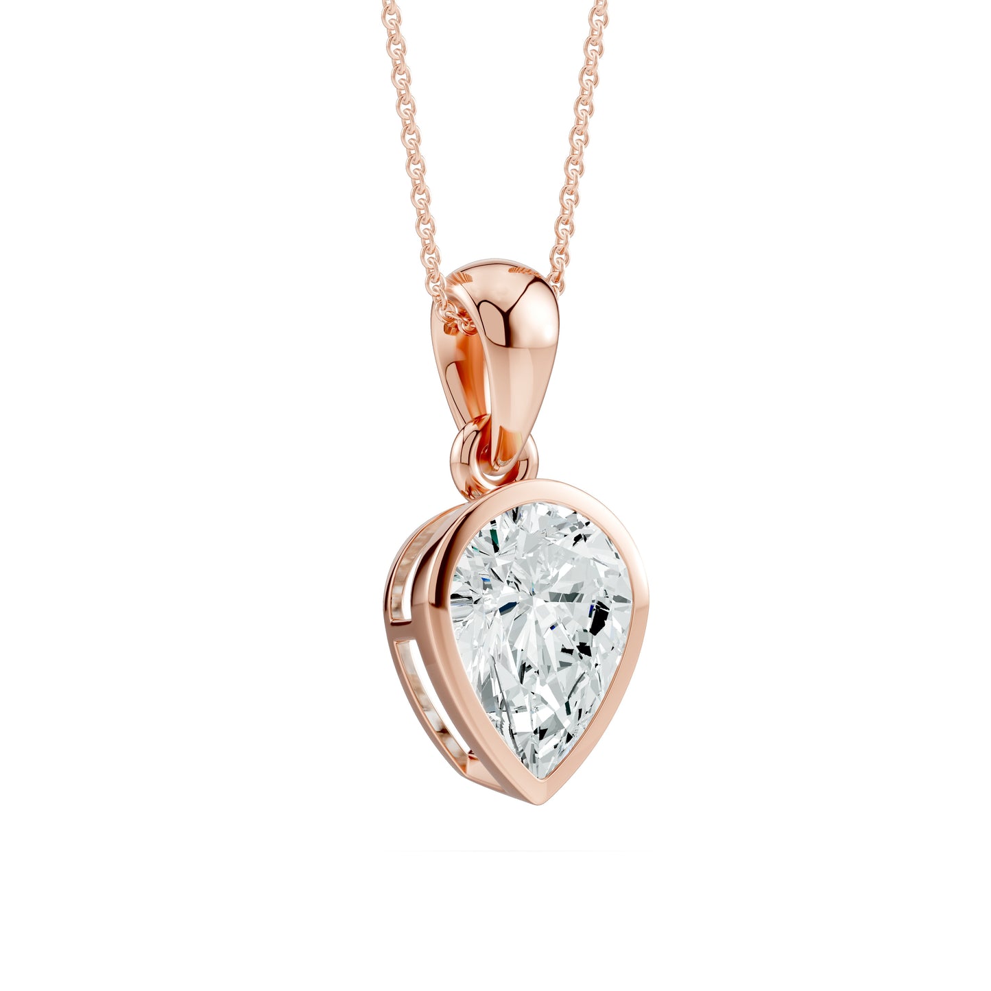 Inverted Pear Moissanite Pendant