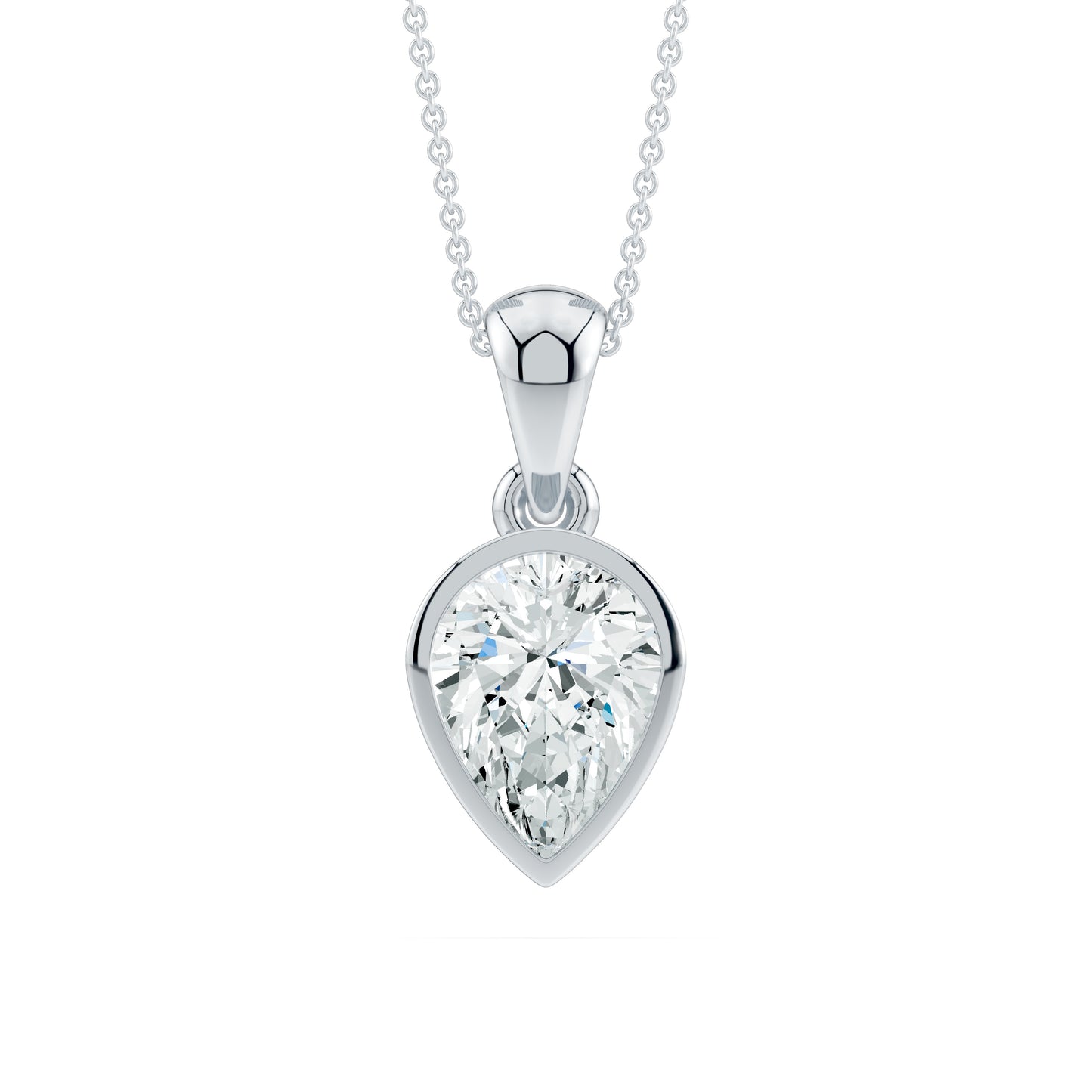 Inverted Pear Moissanite Pendant