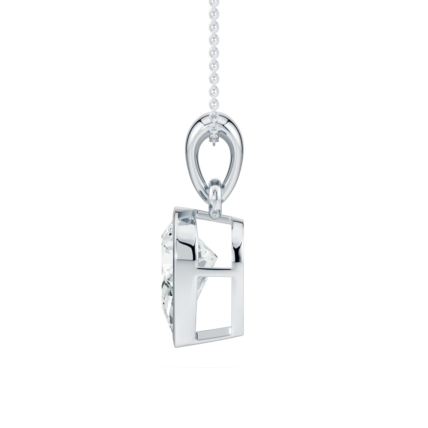 Inverted Pear Moissanite Pendant