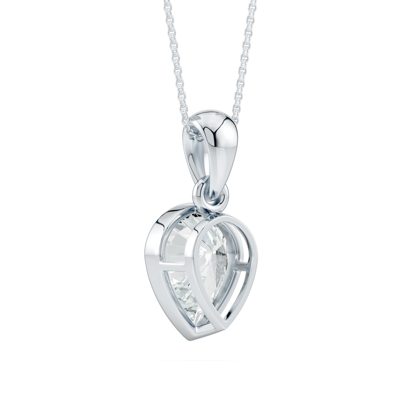 Inverted Pear Moissanite Pendant