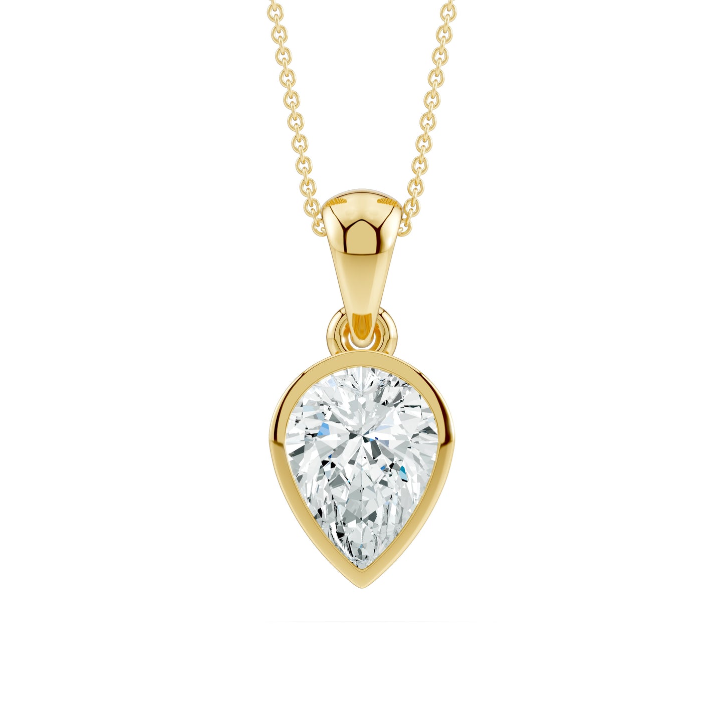 Inverted Pear Moissanite Pendant