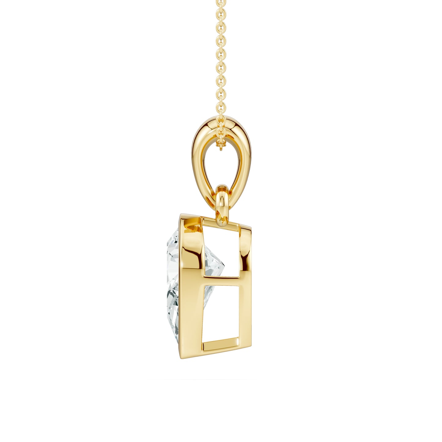 Inverted Pear Moissanite Pendant