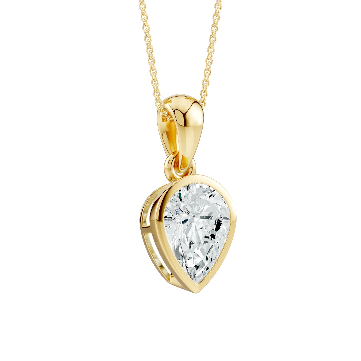 Inverted Pear Moissanite Pendant