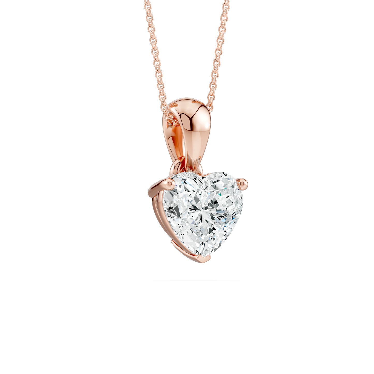 3 Prong Heart Shape Moissanite Pendant