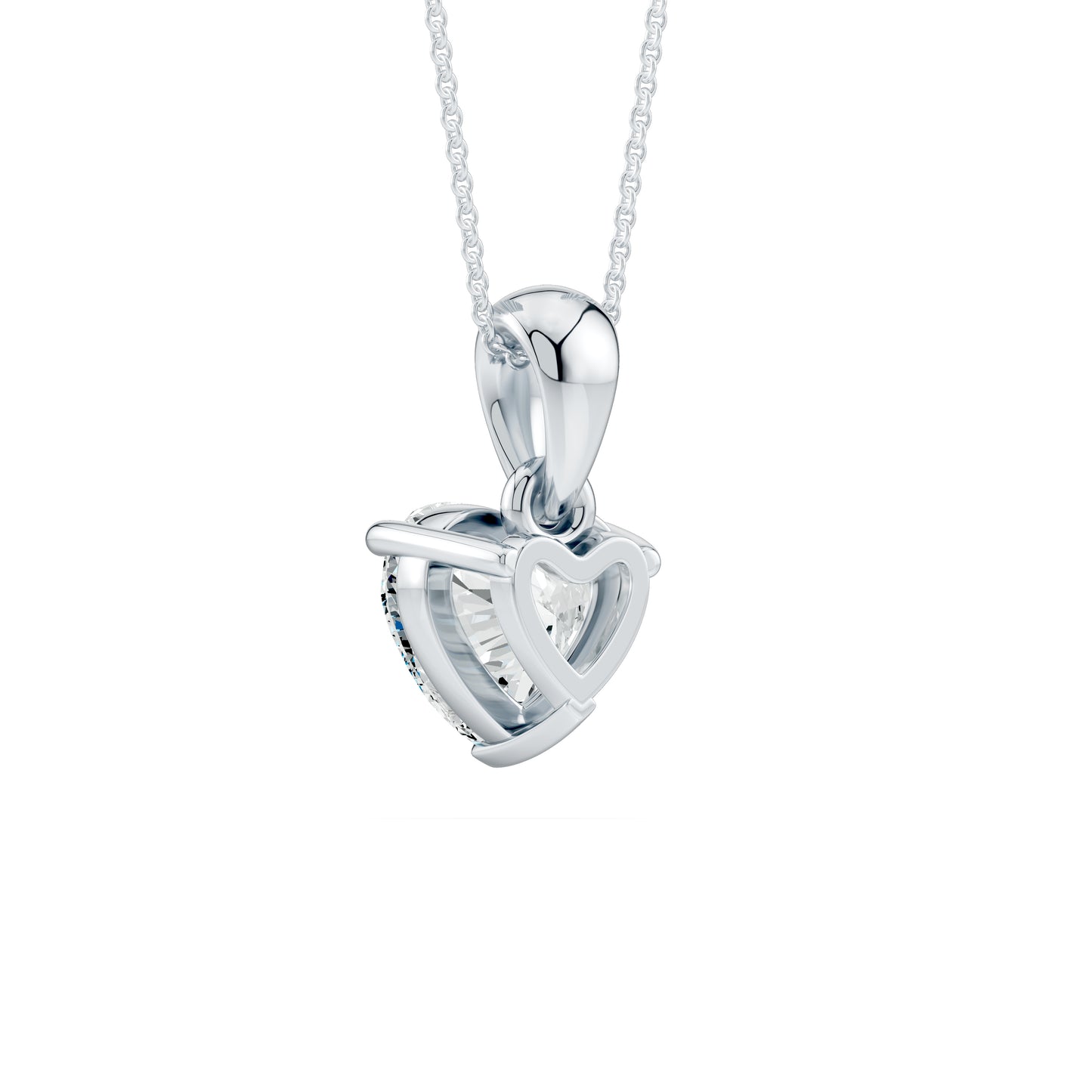 3 Prong Heart Shape Moissanite Pendant