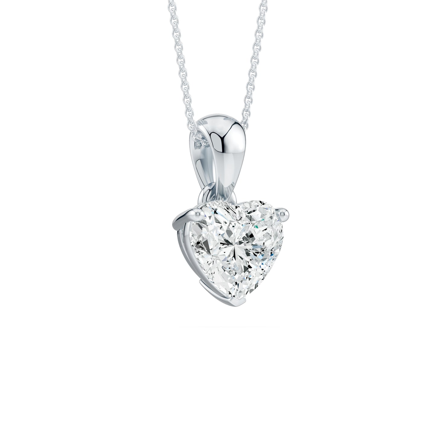 3 Prong Heart Shape Moissanite Pendant