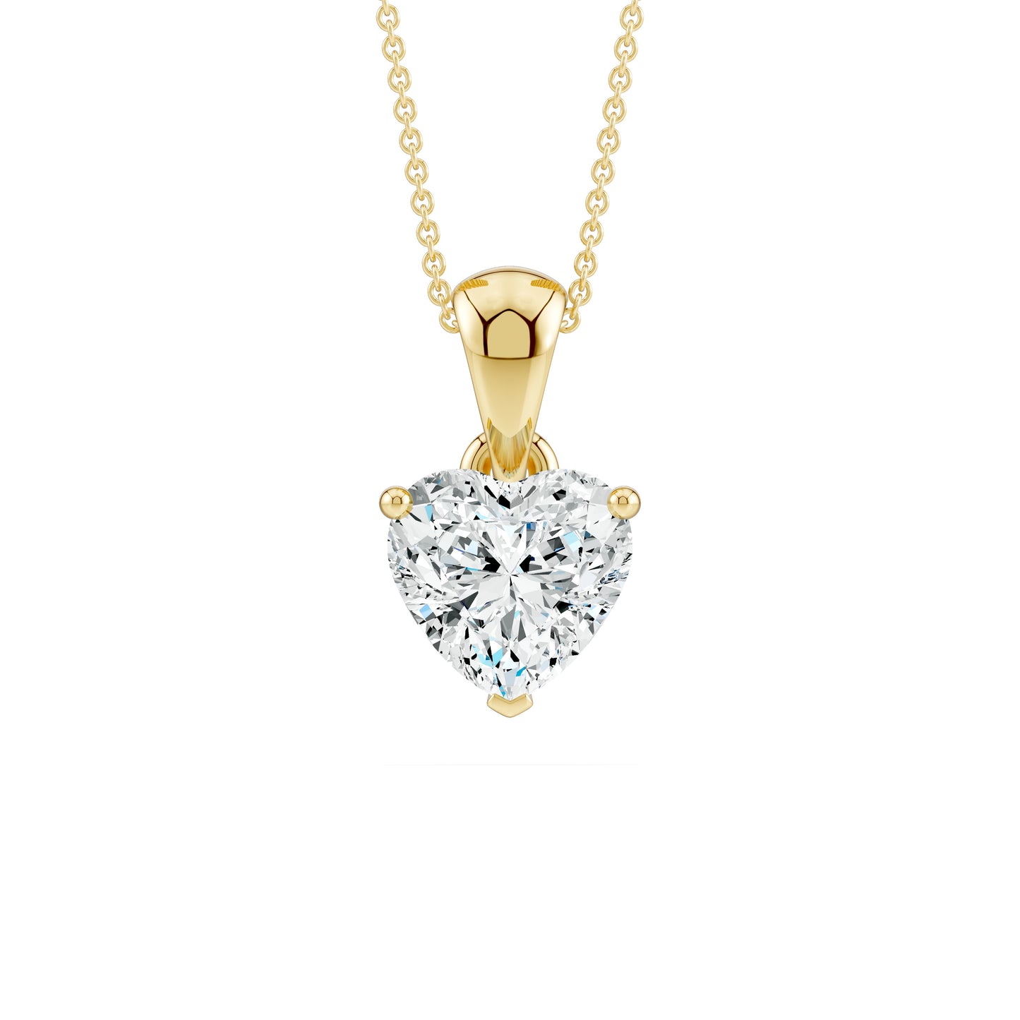 3 Prong Heart Shape Moissanite Pendant