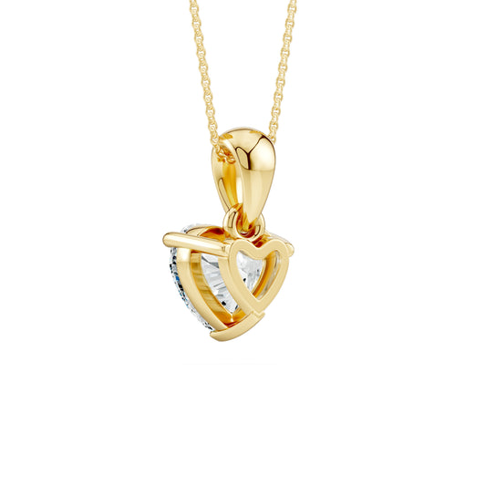 3 Prong Heart Shape Moissanite Pendant