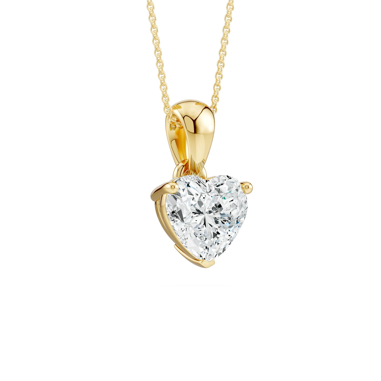 3 Prong Heart Shape Moissanite Pendant