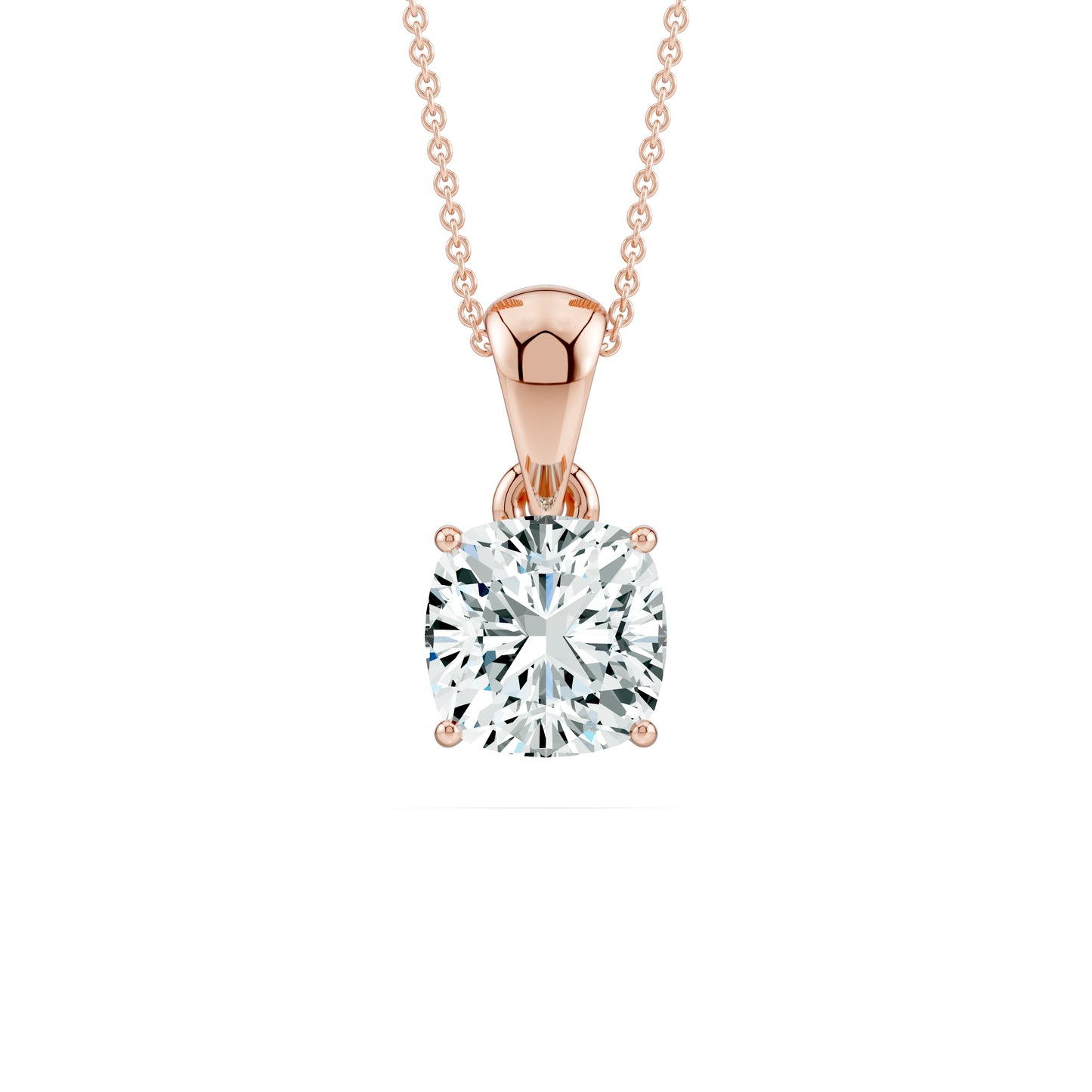 Cushion Moissanite Solitaire Pendant Necklace
