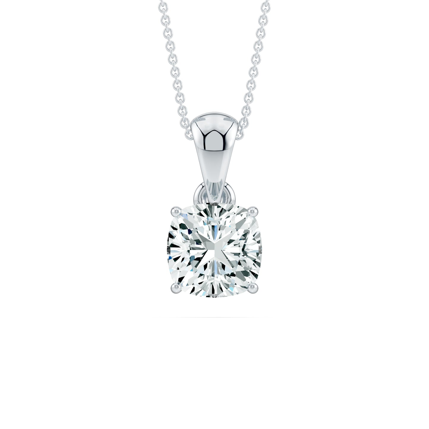 Cushion Moissanite Solitaire Pendant Necklace