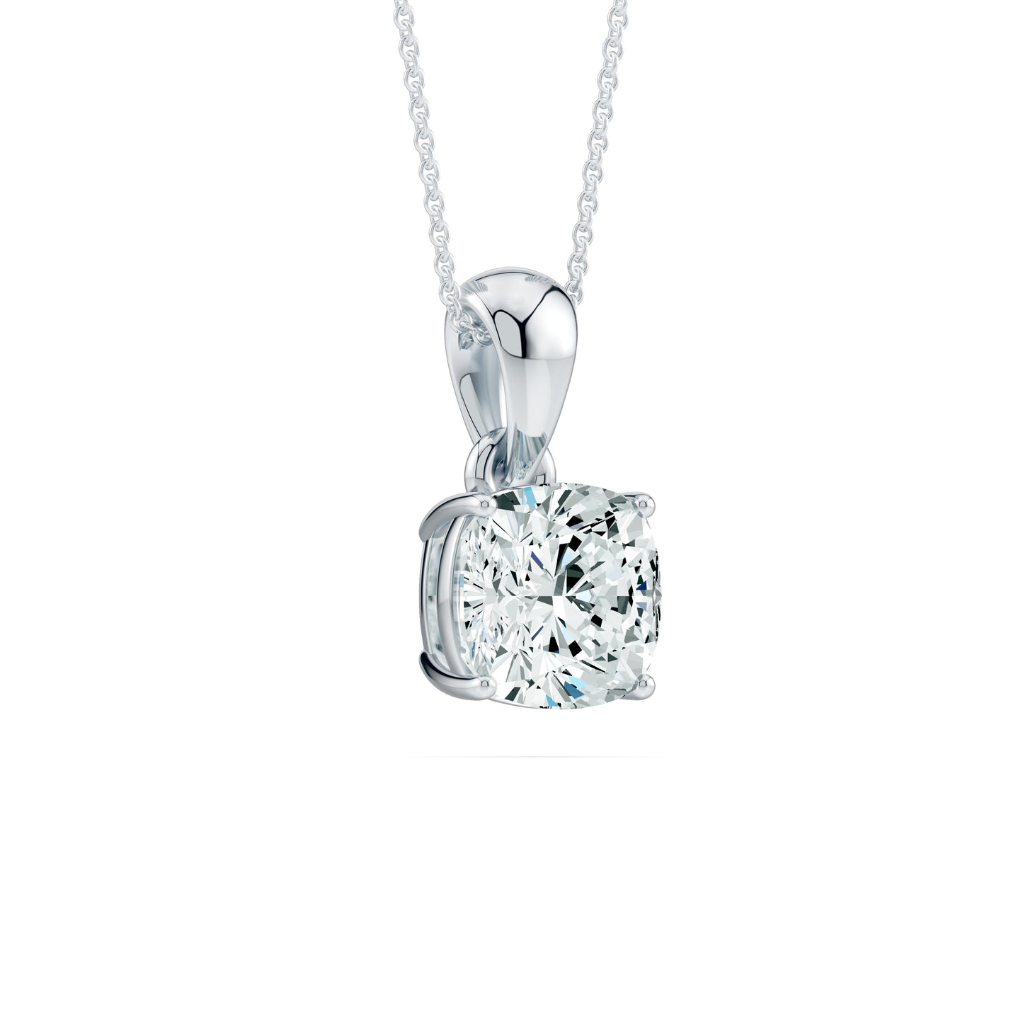 Cushion Moissanite Solitaire Pendant Necklace