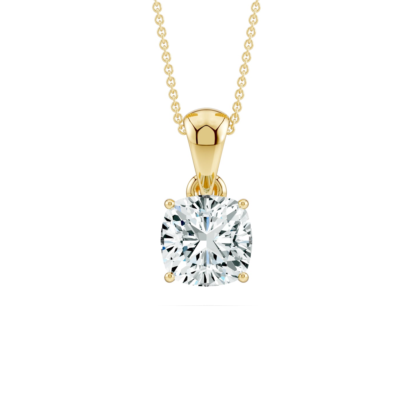 Cushion Moissanite Solitaire Pendant Necklace