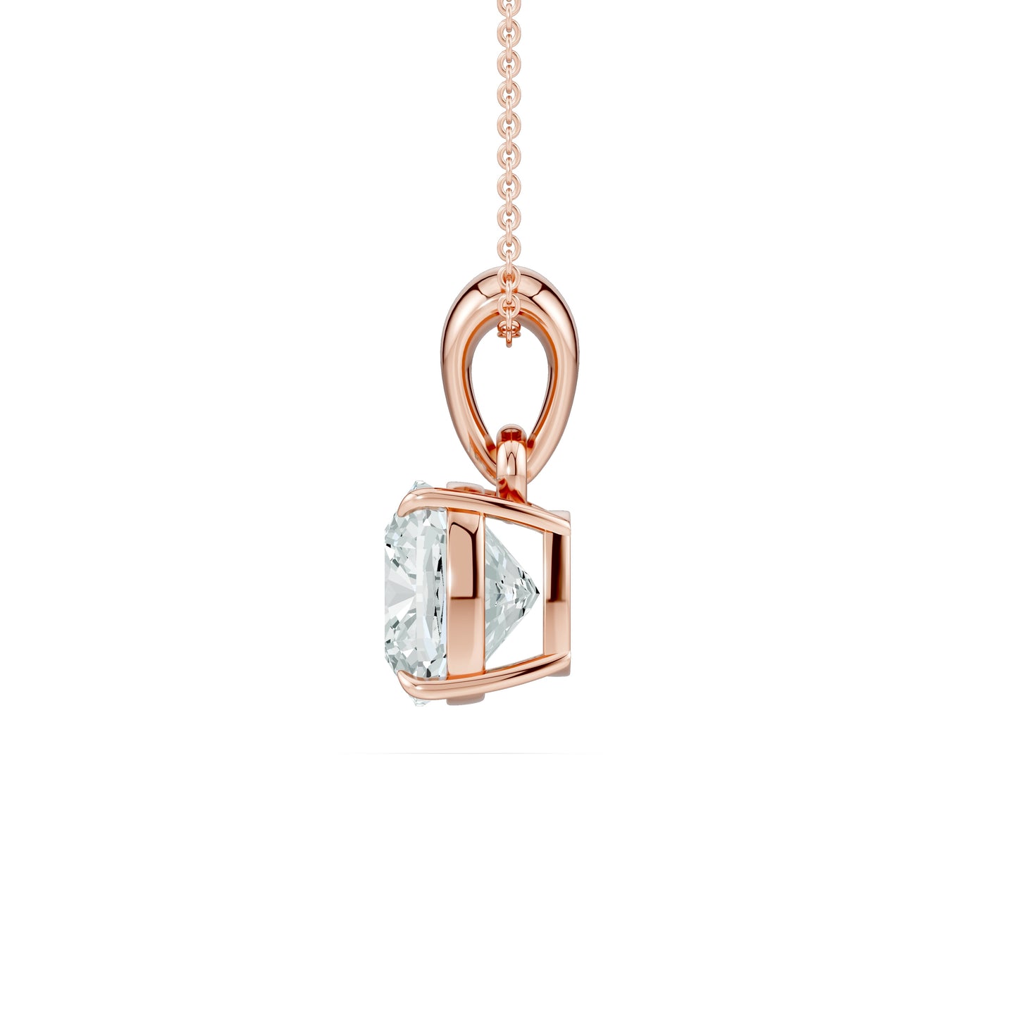 Claw Prong Cushion Moissanite Pendant Necklace