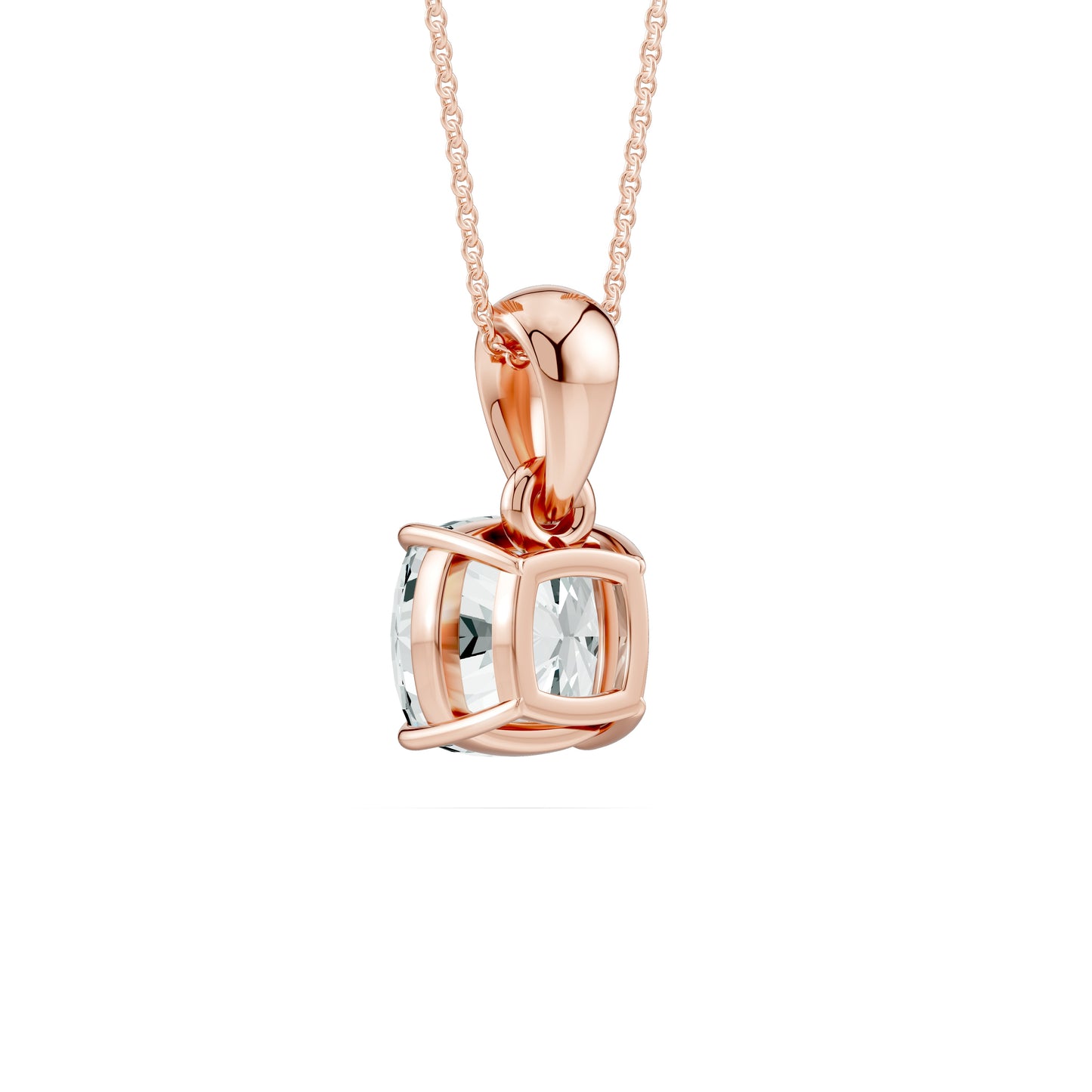 Claw Prong Cushion Moissanite Pendant Necklace