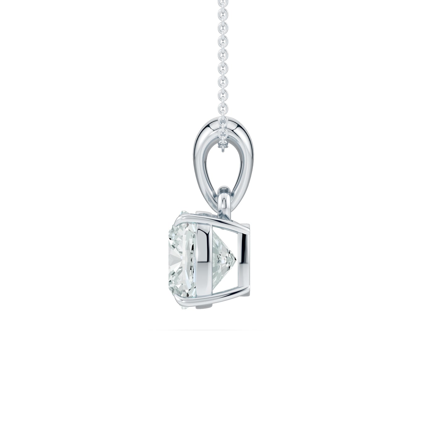 Claw Prong Cushion Moissanite Pendant Necklace