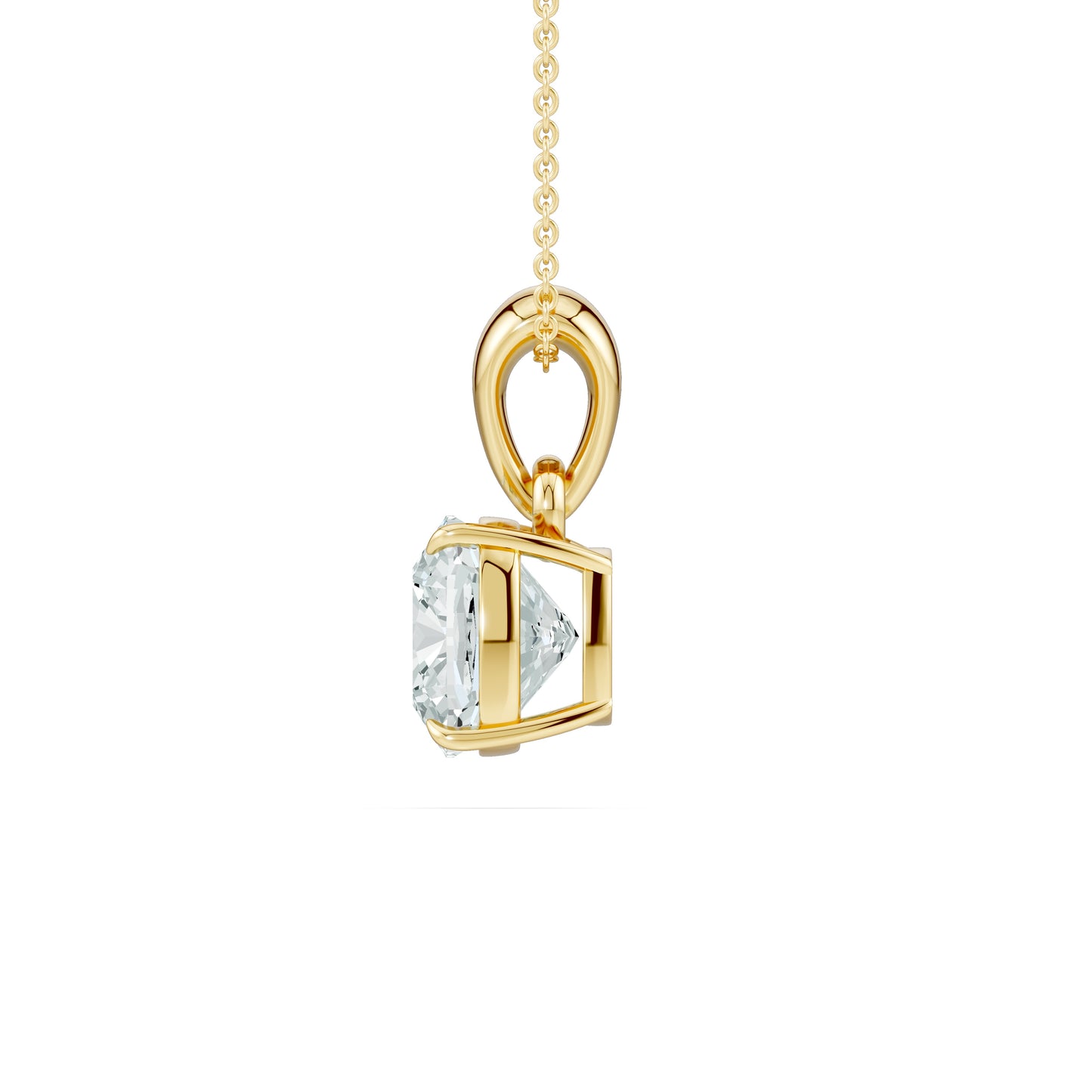 Claw Prong Cushion Moissanite Pendant Necklace