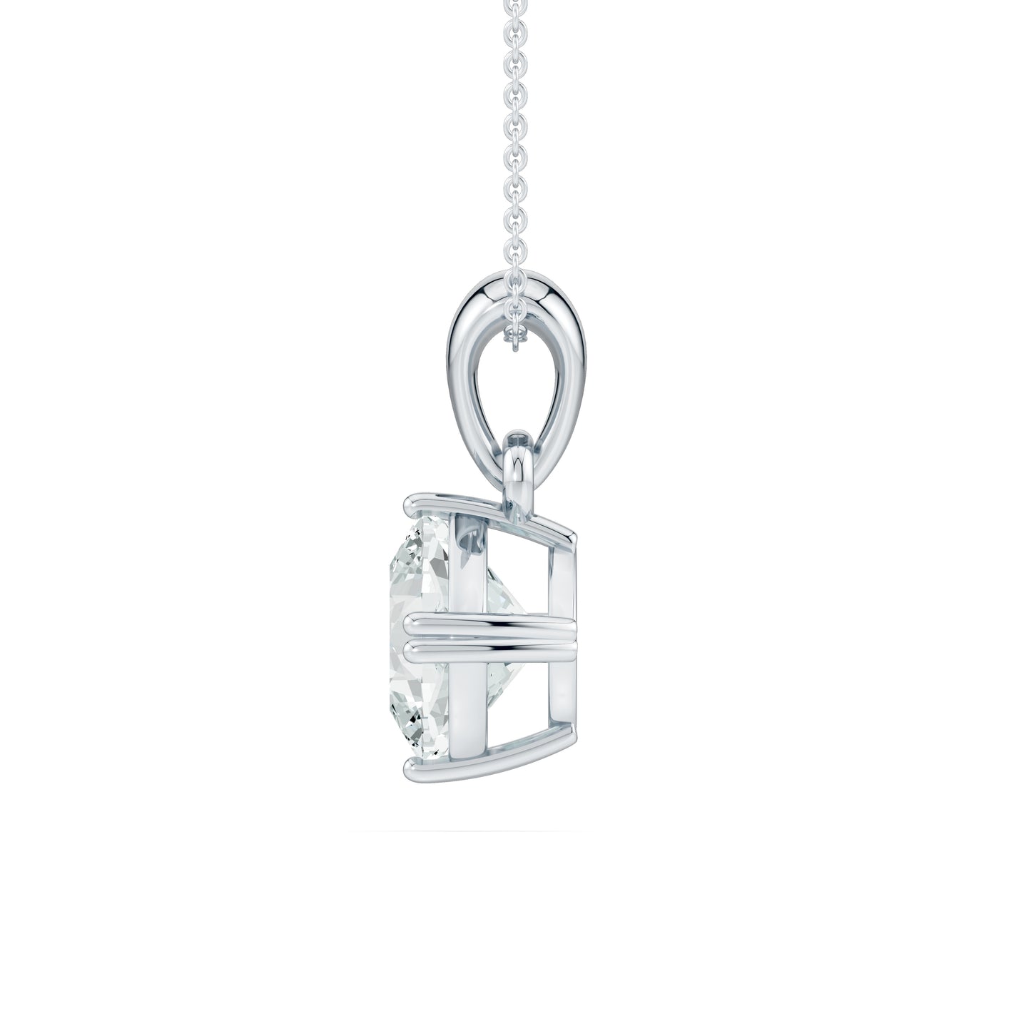 Double Prong Cushion Moissanite Pendant Necklace
