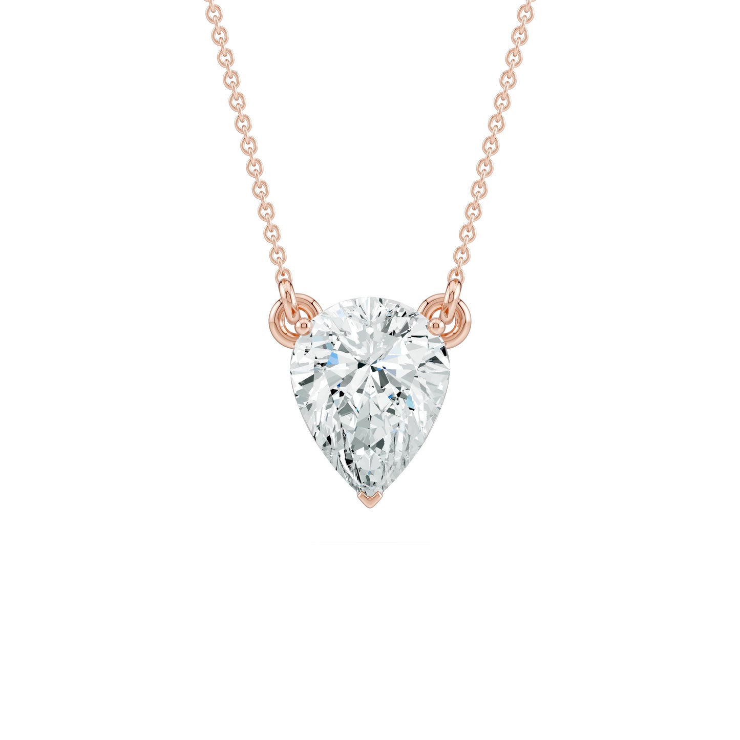 Prong Set Inverted Pear Moissanite Necklace