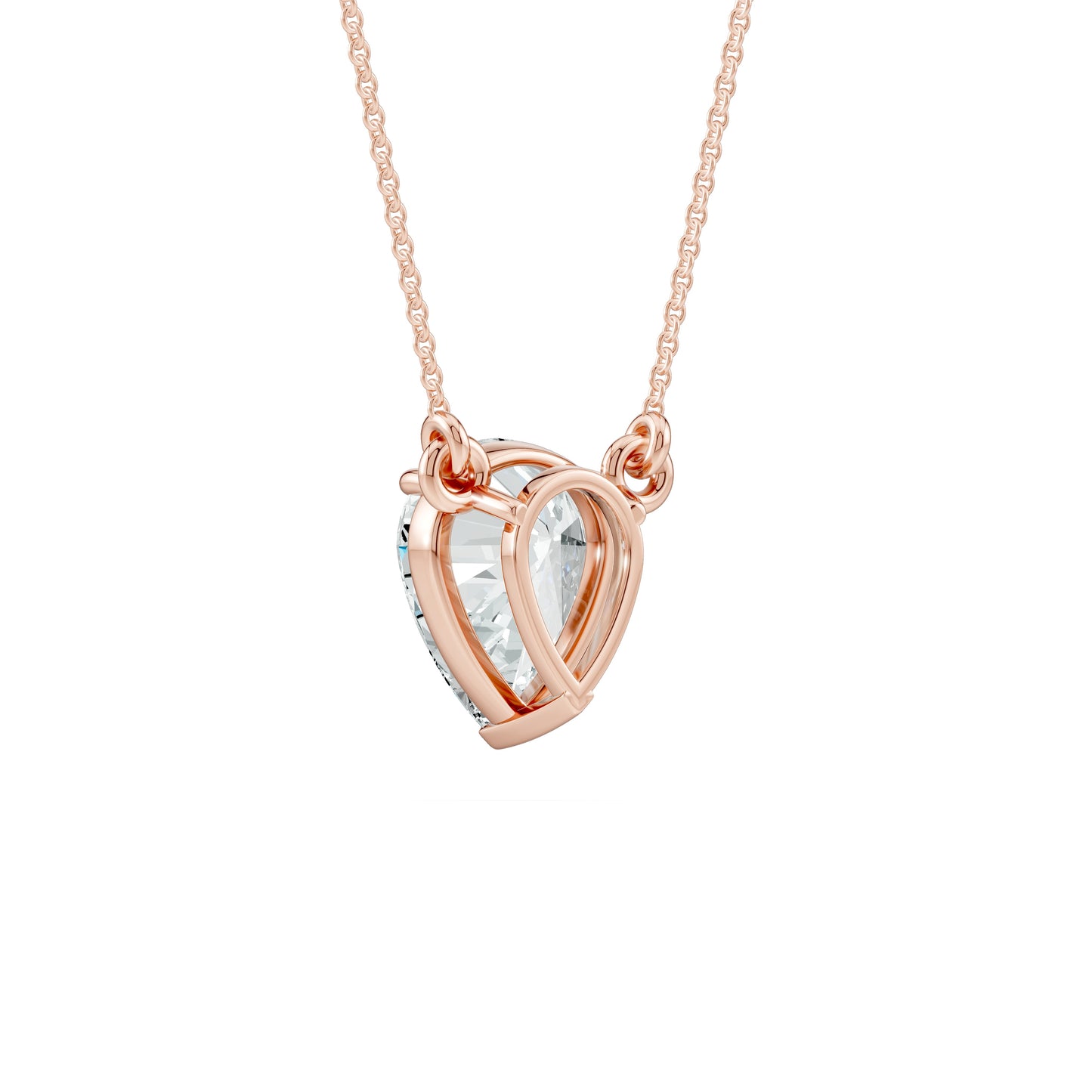 Prong Set Inverted Pear Moissanite Necklace