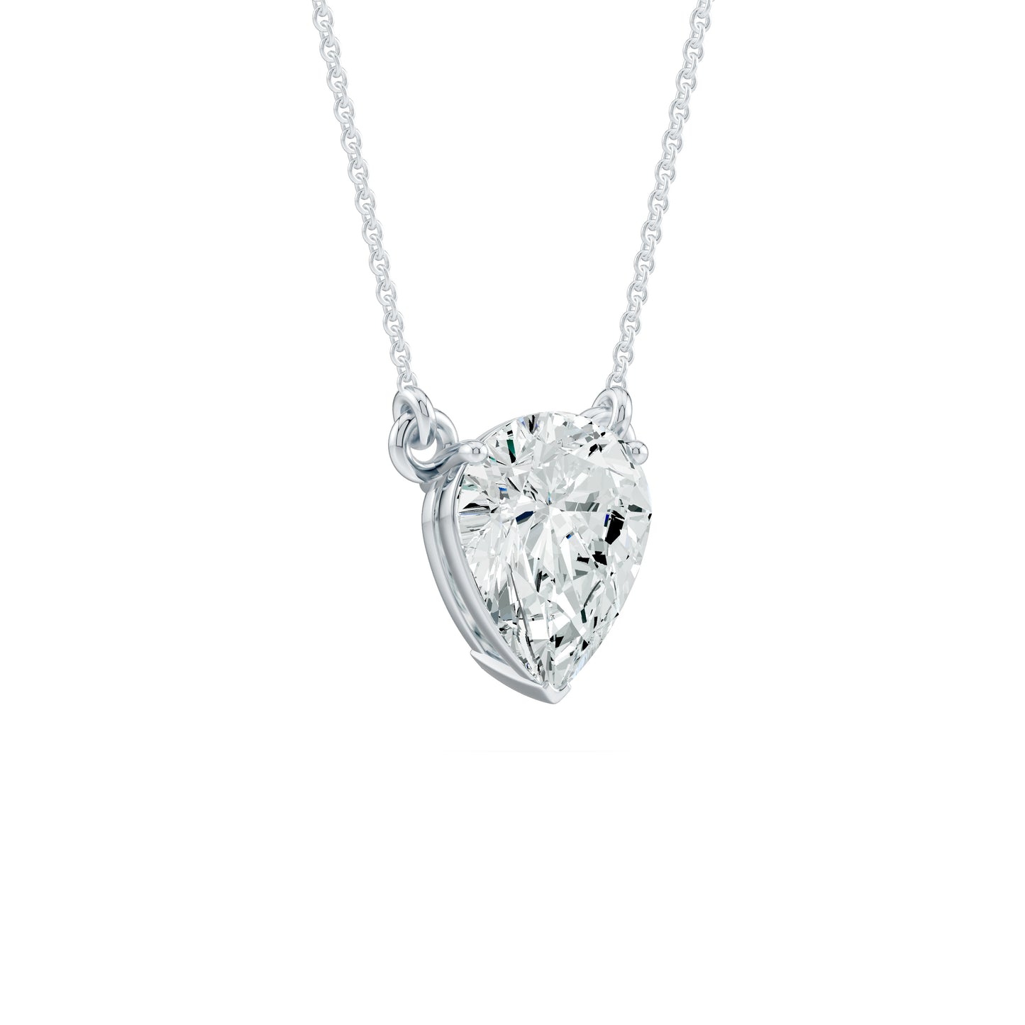 Prong Set Inverted Pear Moissanite Necklace