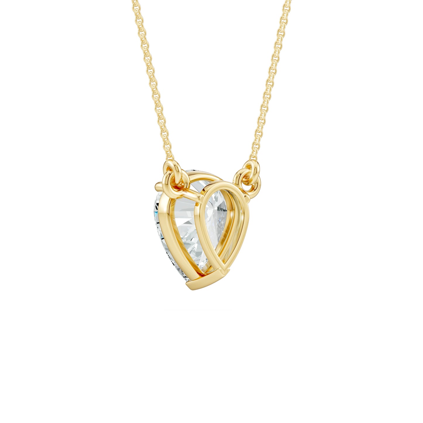 Prong Set Inverted Pear Moissanite Necklace