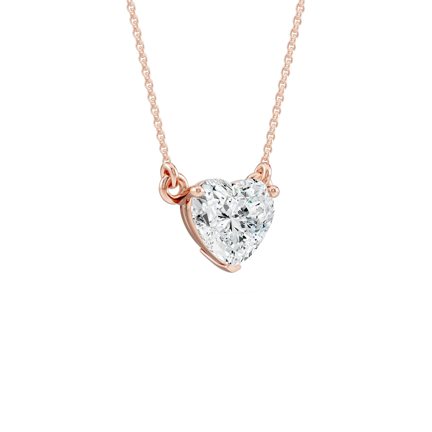 Solitaire Heart Moissanite Pendant Necklace