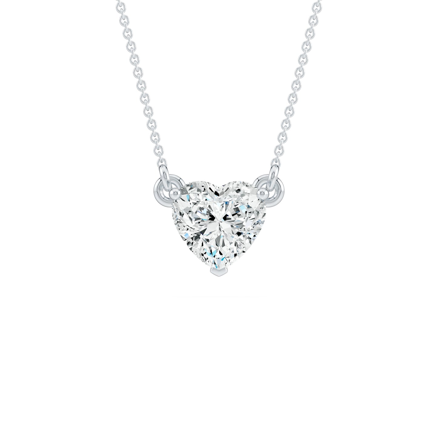 Solitaire Heart Moissanite Pendant Necklace