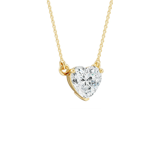 Solitaire Heart Moissanite Pendant Necklace