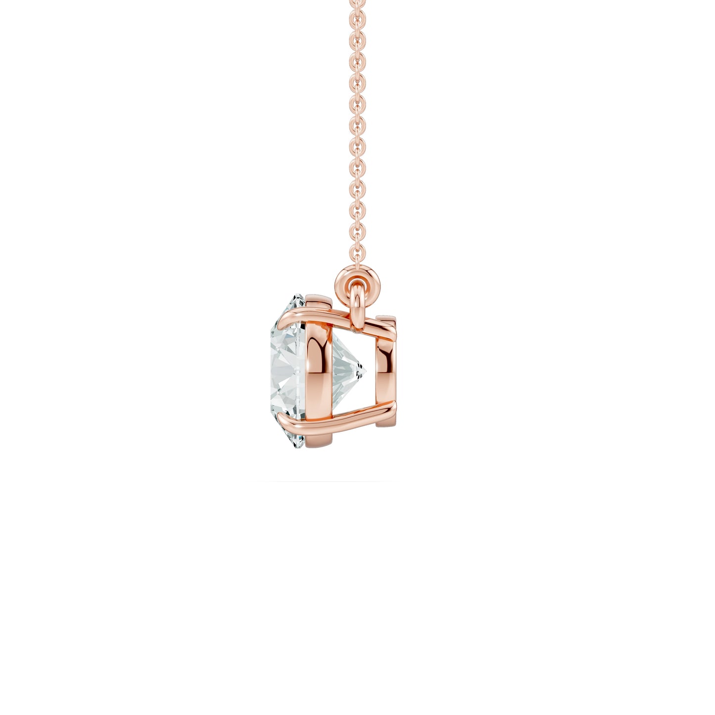 Round Moissanite Claw Prong Solitaire Pendant Necklace