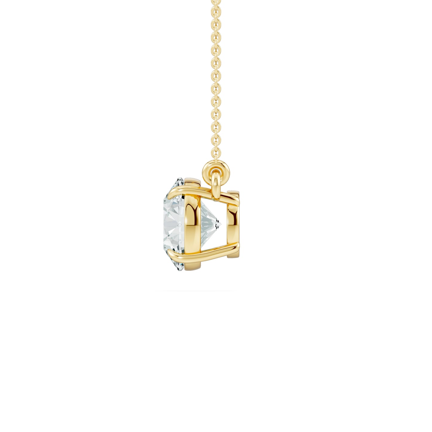 Round Moissanite Claw Prong Solitaire Pendant Necklace