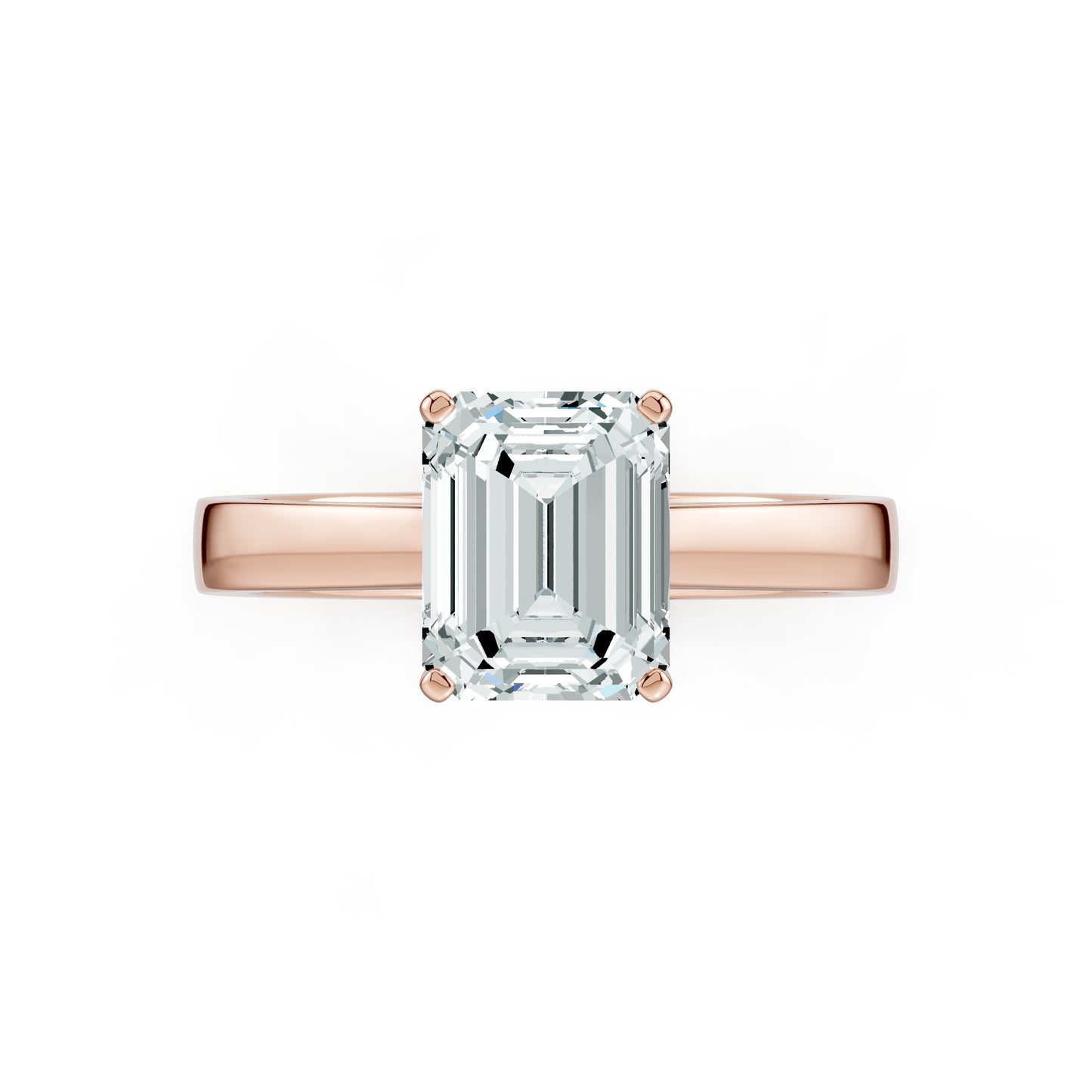 Emerald Cut Moissanite Solitaire Ring