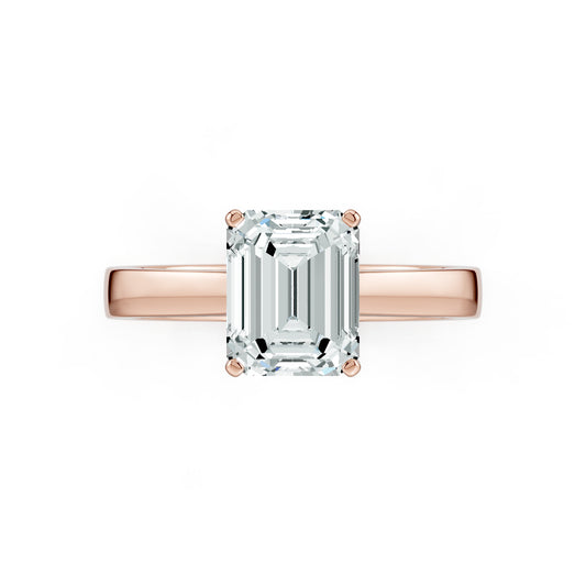 Emerald Cut Moissanite Solitaire Ring
