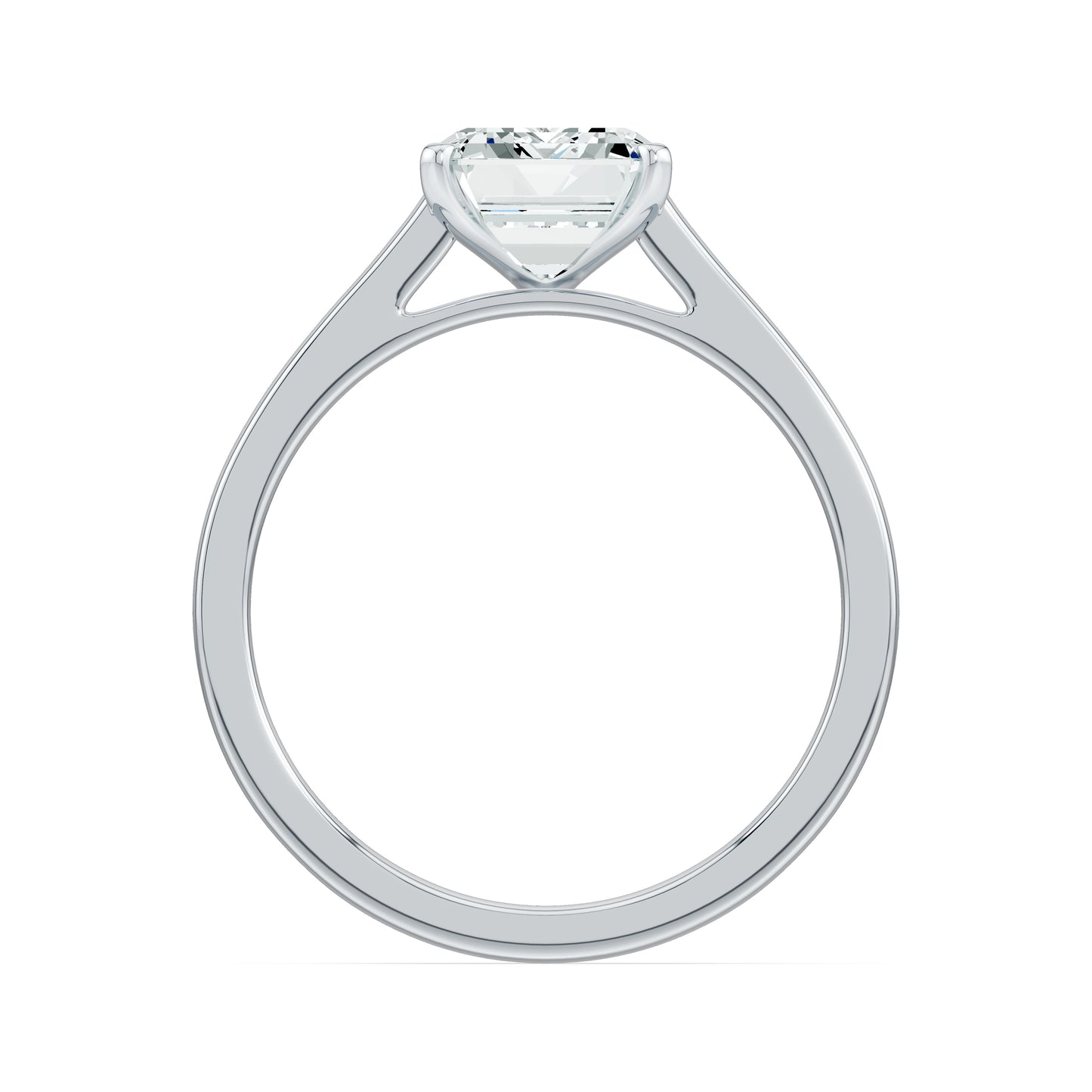 Emerald Cut Moissanite Solitaire Ring