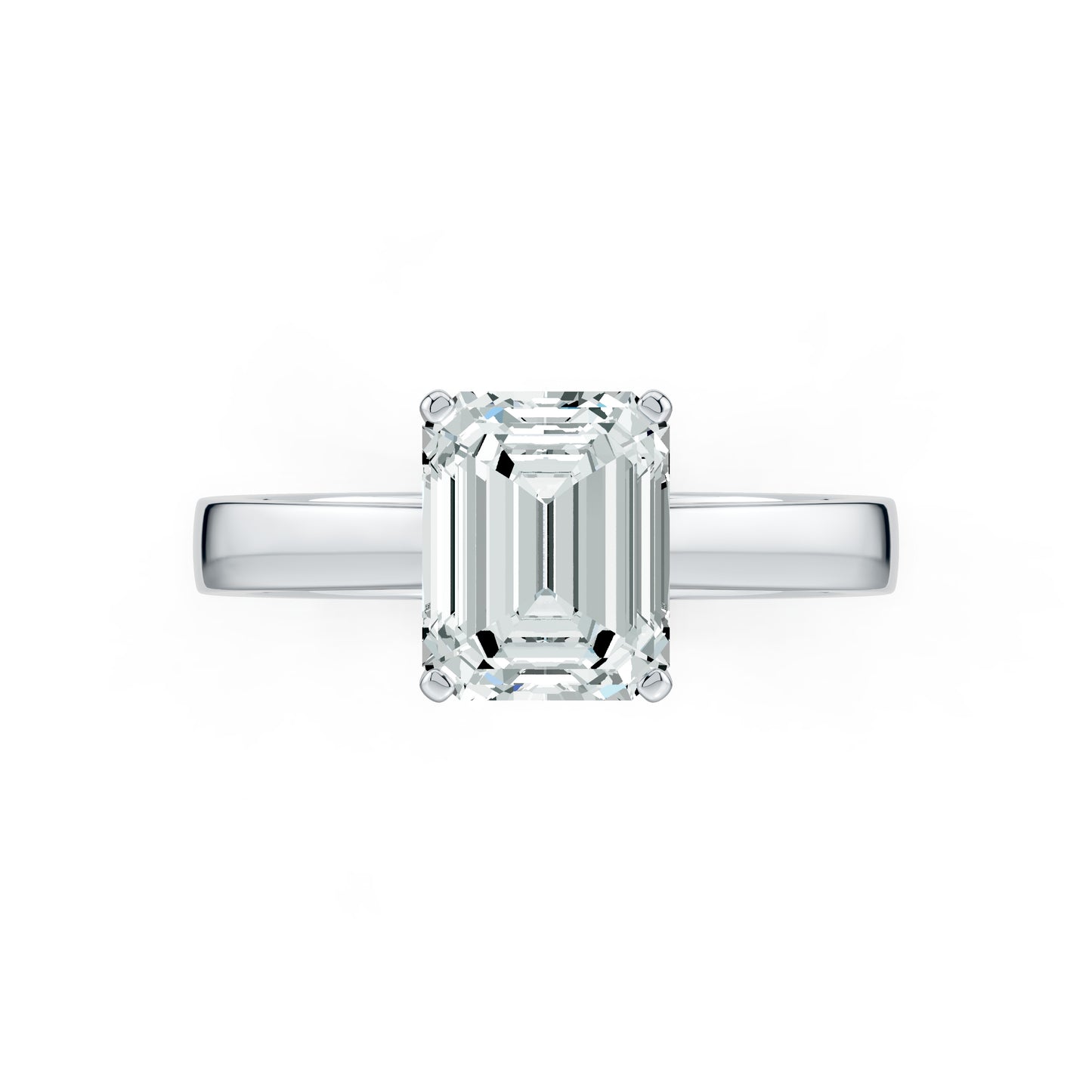 Emerald Cut Moissanite Solitaire Ring