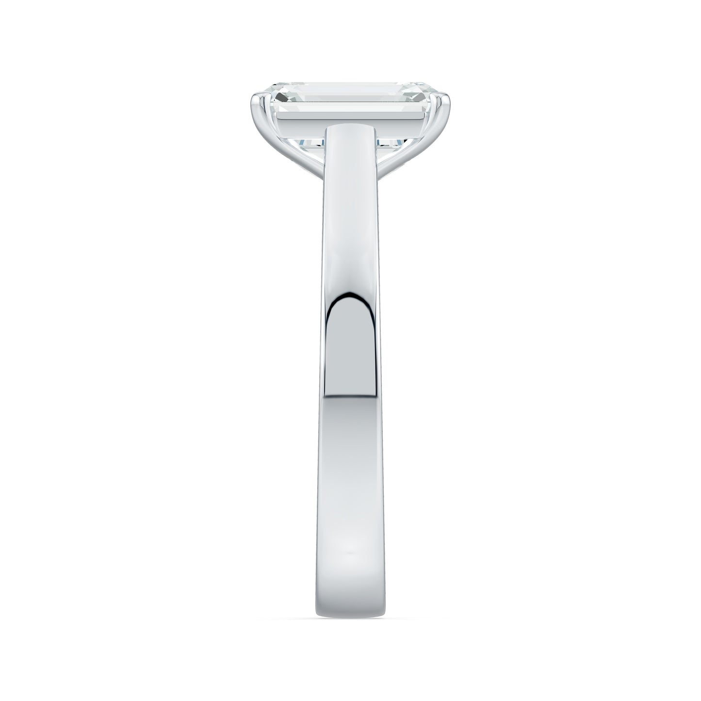 Emerald Cut Moissanite Solitaire Ring