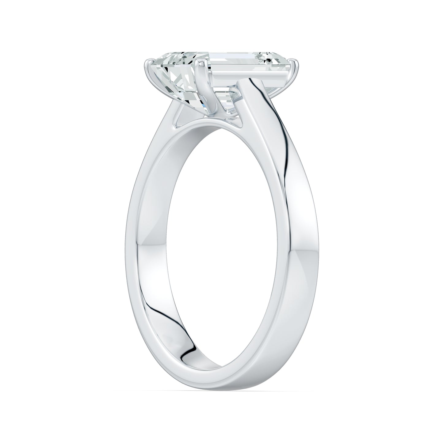 Emerald Cut Moissanite Solitaire Ring