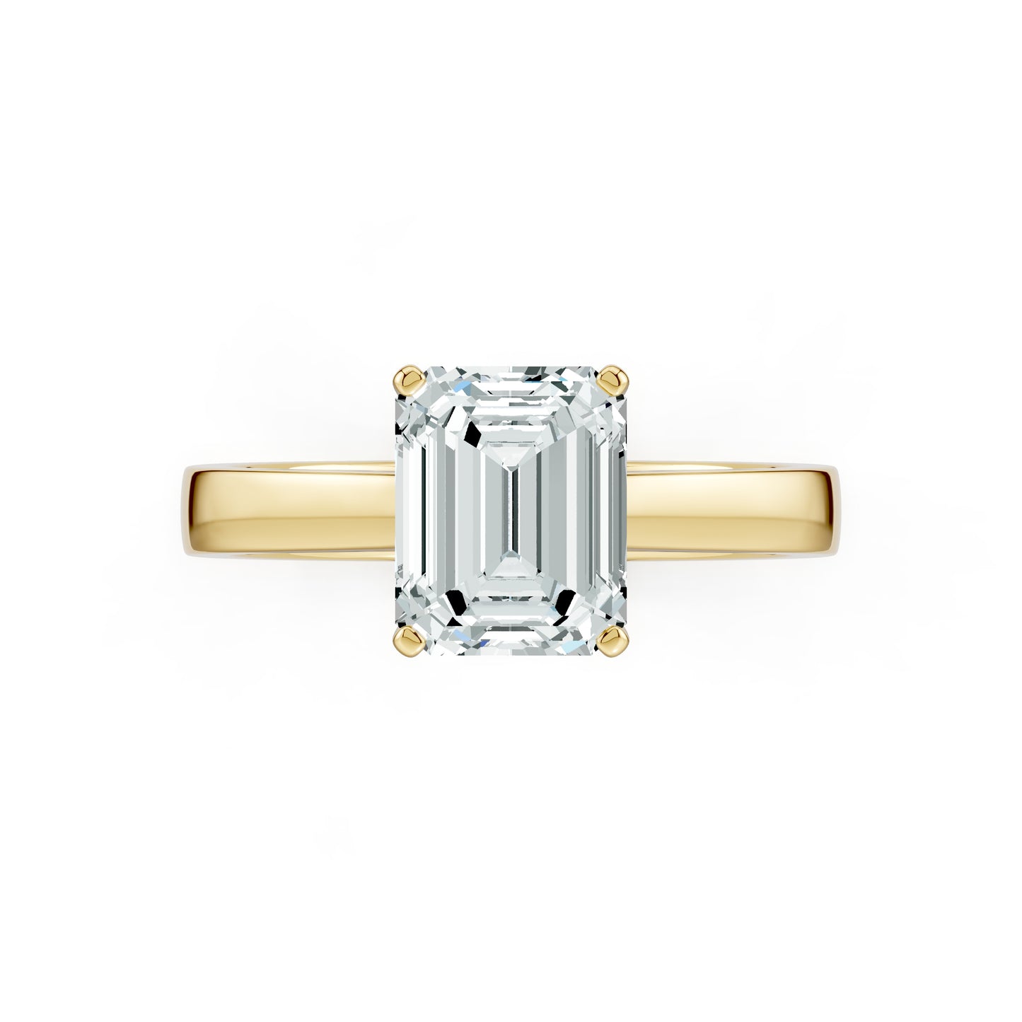 Emerald Cut Moissanite Solitaire Ring