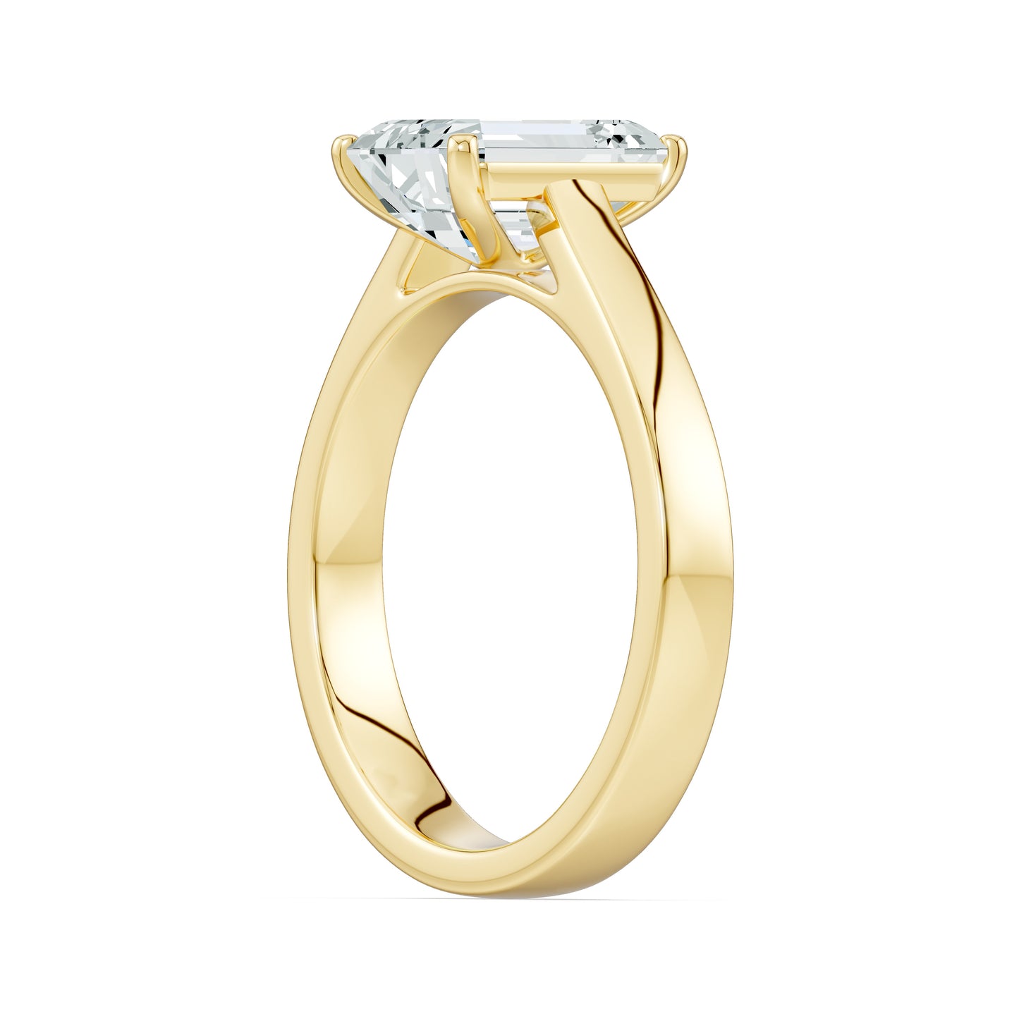 Emerald Cut Moissanite Solitaire Ring