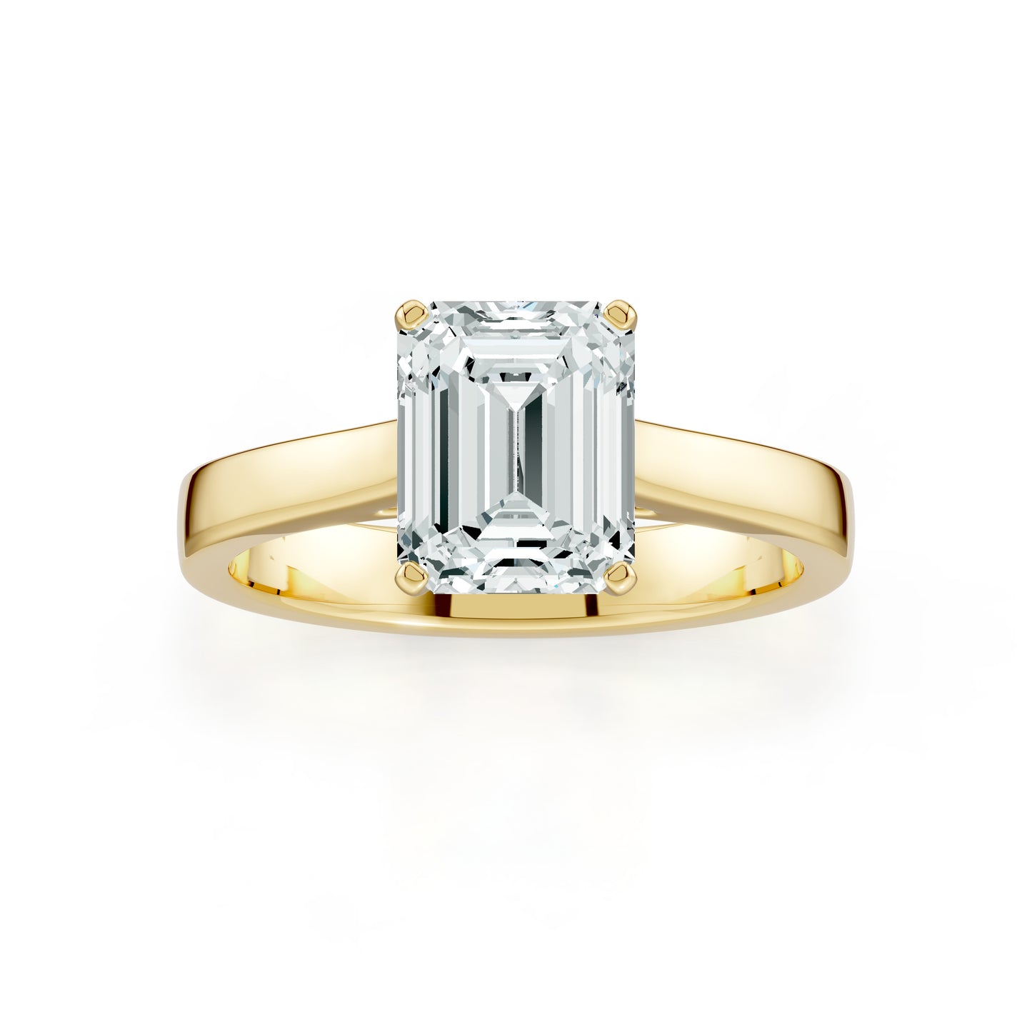 Emerald Cut Moissanite Solitaire Ring