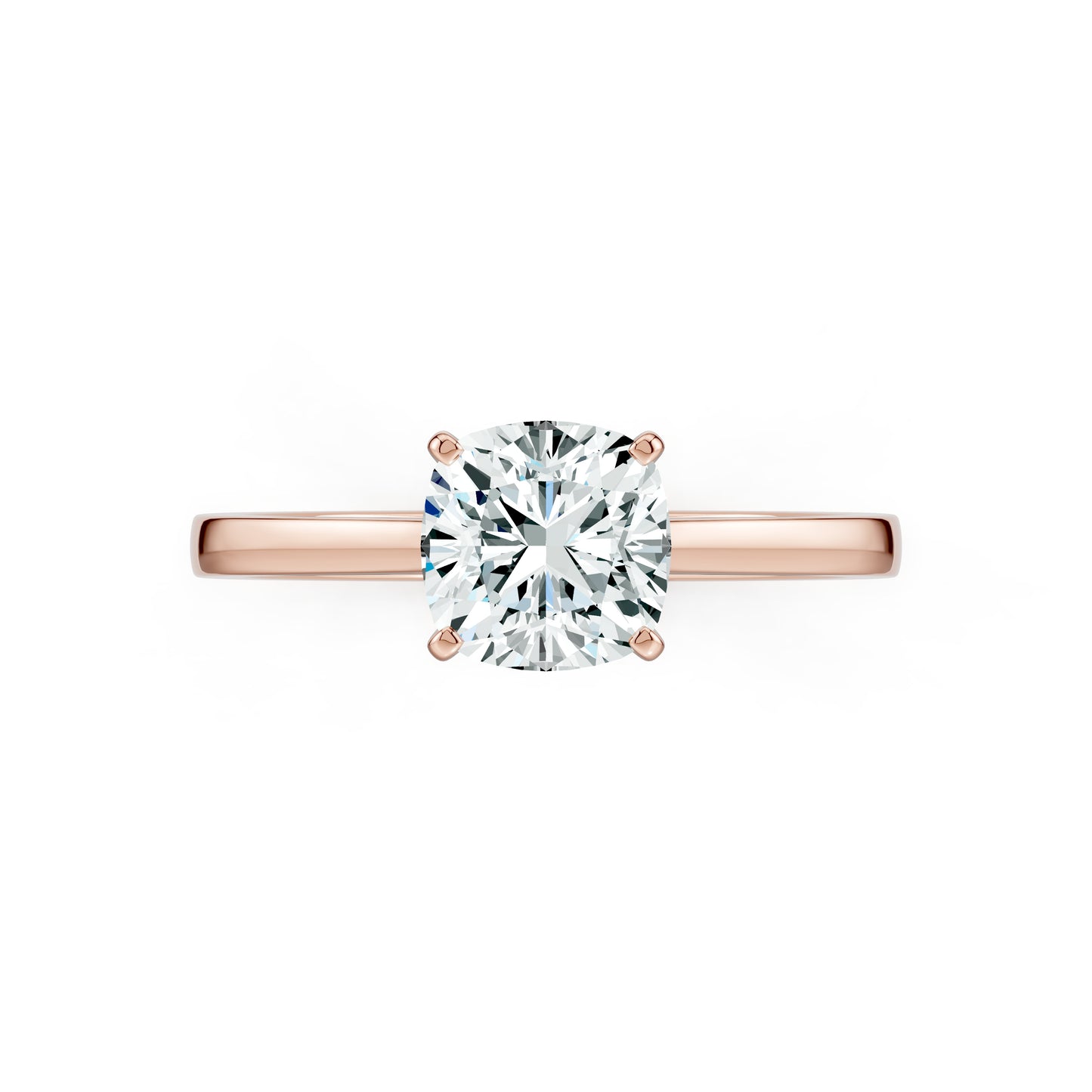 Cushion Cut Moissanite Solitaire Ring