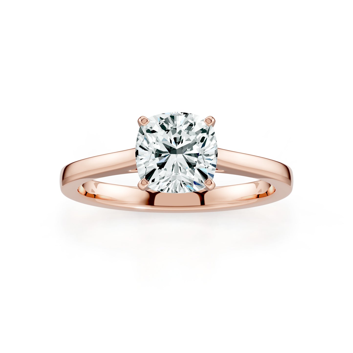 Cushion Cut Moissanite Solitaire Ring