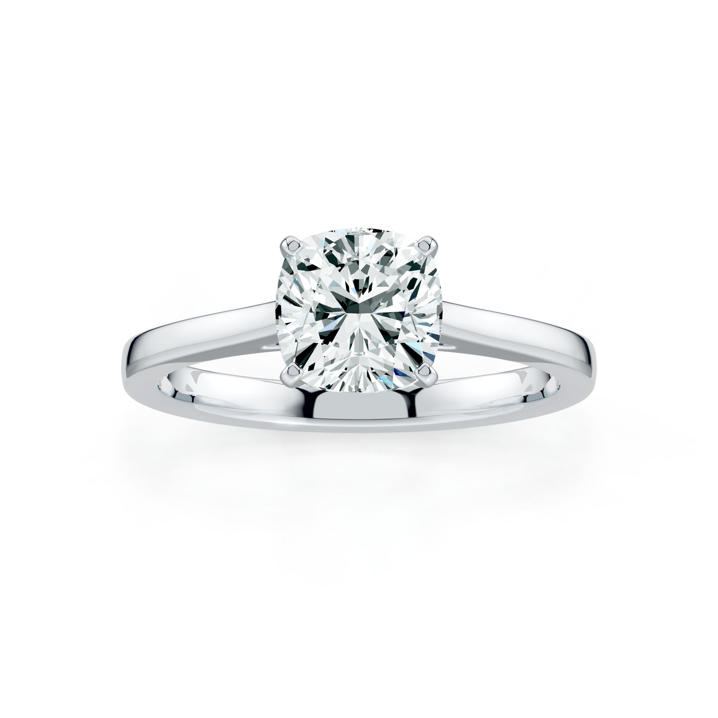 Cushion Cut Moissanite Solitaire Ring