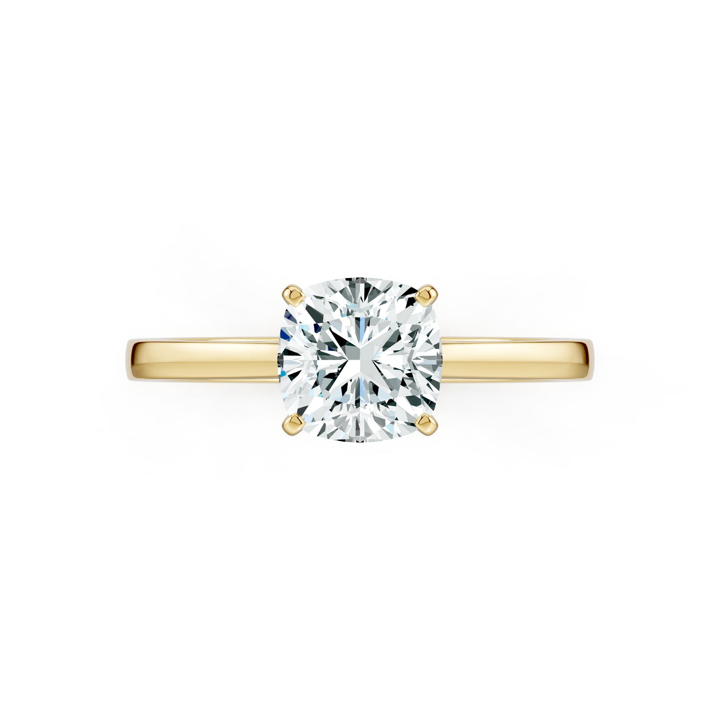 Cushion Cut Moissanite Solitaire Ring