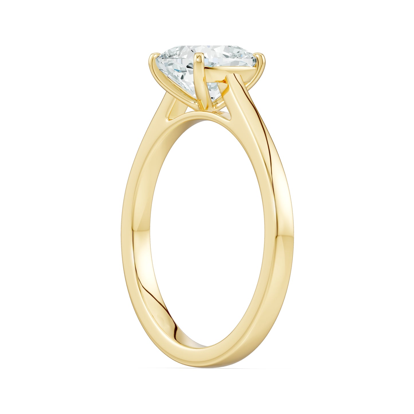 Cushion Cut Moissanite Solitaire Ring