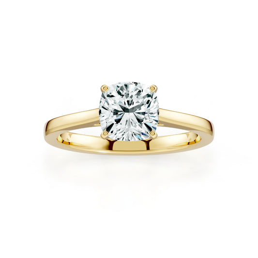 Cushion Cut Moissanite Solitaire Ring