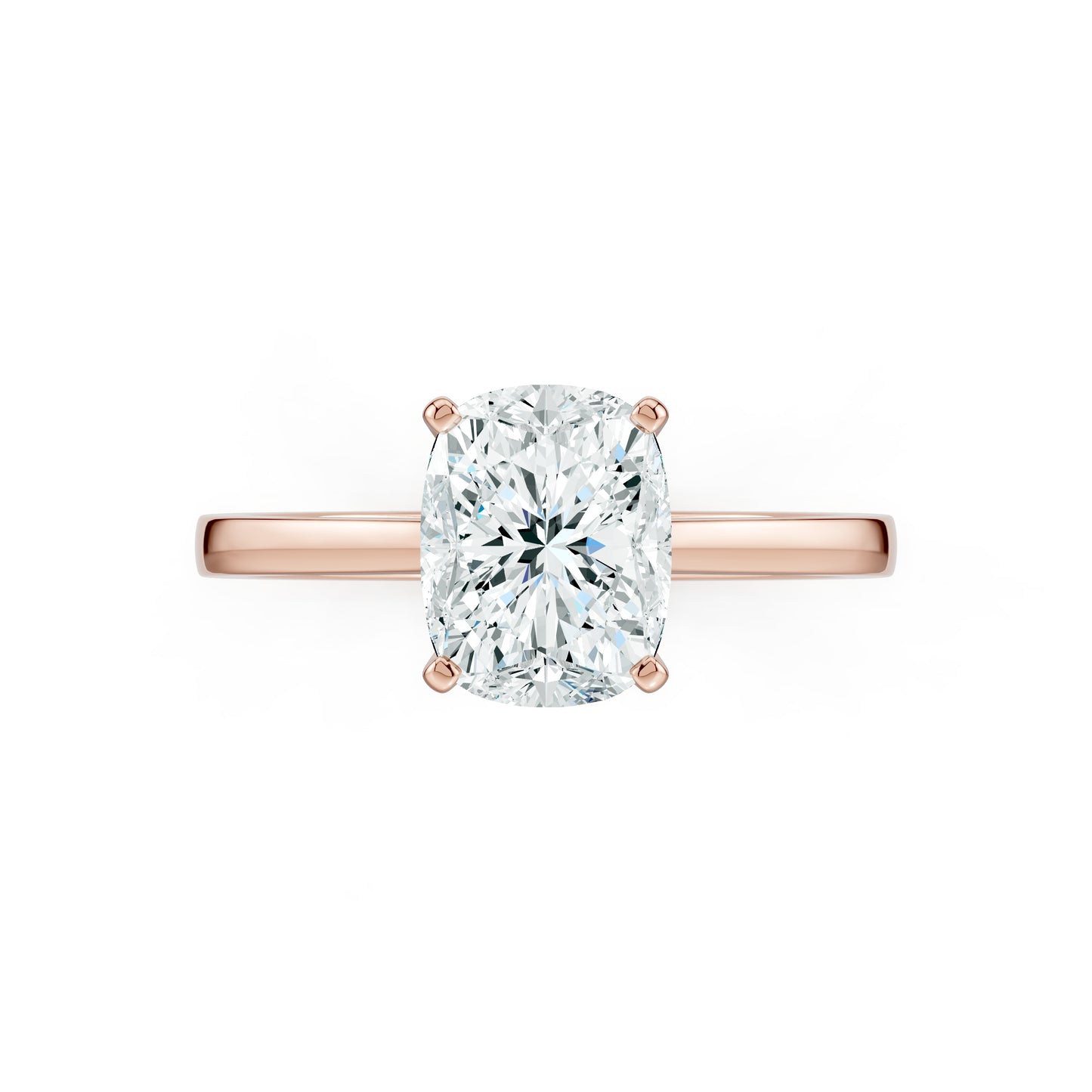 Cushion Rectangular Moissanite Solitaire Ring