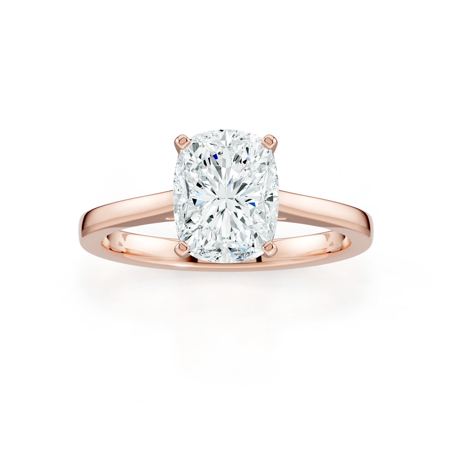 Cushion Rectangular Moissanite Solitaire Ring